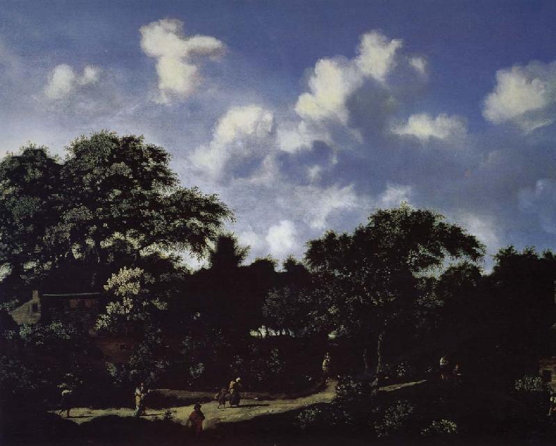 Jan van der Heyden The crossroads of the forest landscape oil painting image